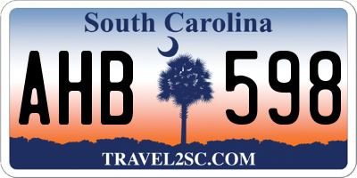 SC license plate AHB598