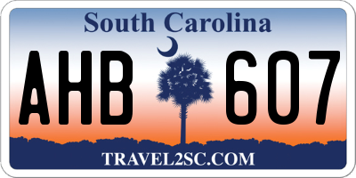 SC license plate AHB607