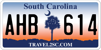 SC license plate AHB614