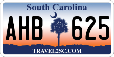SC license plate AHB625