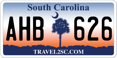 SC license plate AHB626