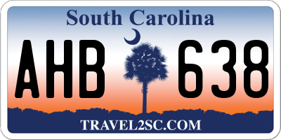 SC license plate AHB638