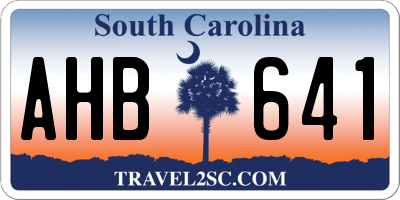SC license plate AHB641