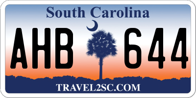 SC license plate AHB644