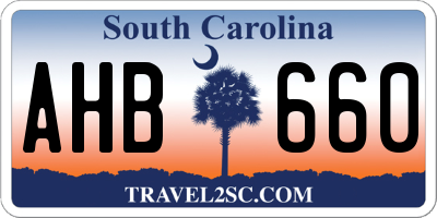 SC license plate AHB660
