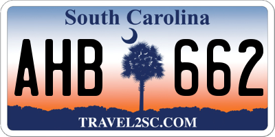 SC license plate AHB662