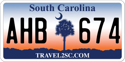 SC license plate AHB674
