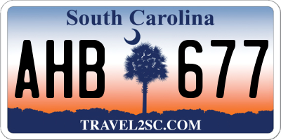 SC license plate AHB677