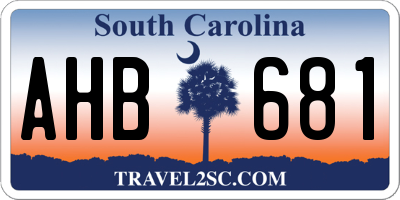 SC license plate AHB681