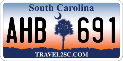 SC license plate AHB691