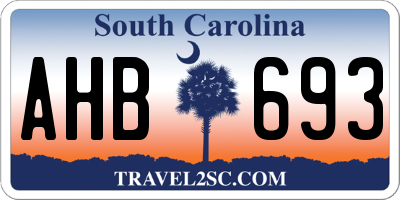 SC license plate AHB693