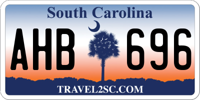 SC license plate AHB696