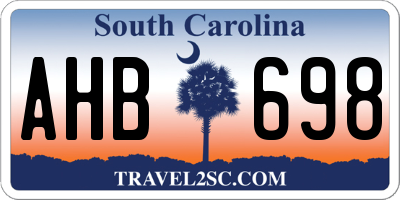 SC license plate AHB698