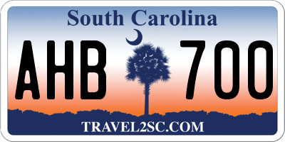SC license plate AHB700