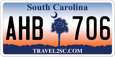 SC license plate AHB706