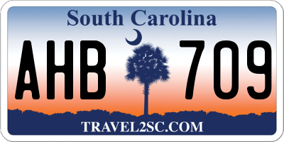 SC license plate AHB709