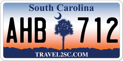 SC license plate AHB712