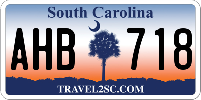 SC license plate AHB718