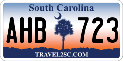 SC license plate AHB723