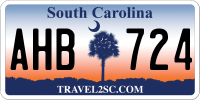 SC license plate AHB724