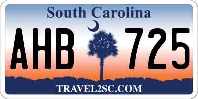 SC license plate AHB725