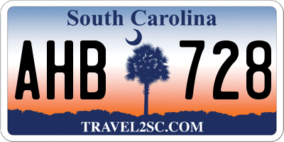 SC license plate AHB728