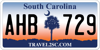 SC license plate AHB729