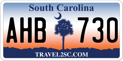 SC license plate AHB730