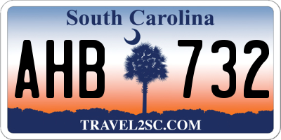 SC license plate AHB732