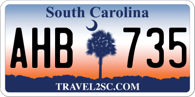 SC license plate AHB735