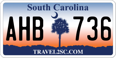 SC license plate AHB736