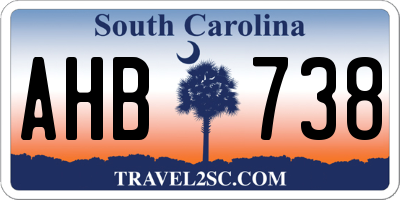 SC license plate AHB738
