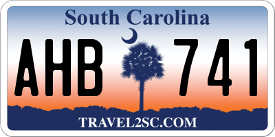 SC license plate AHB741