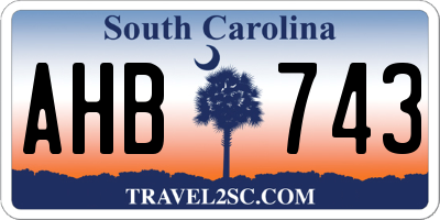 SC license plate AHB743