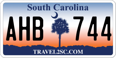 SC license plate AHB744