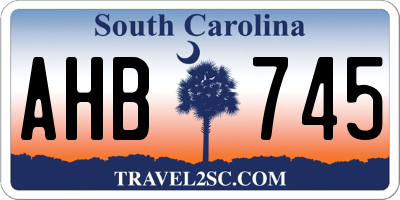 SC license plate AHB745