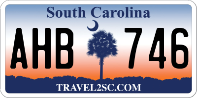 SC license plate AHB746