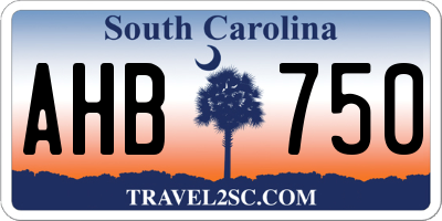SC license plate AHB750