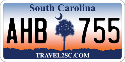 SC license plate AHB755