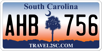 SC license plate AHB756
