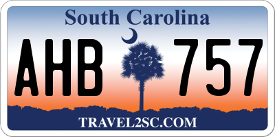 SC license plate AHB757