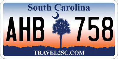 SC license plate AHB758