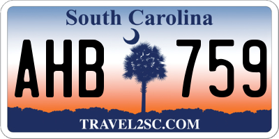 SC license plate AHB759