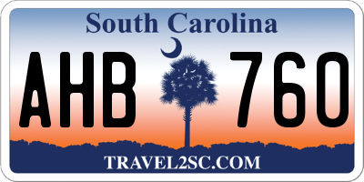 SC license plate AHB760