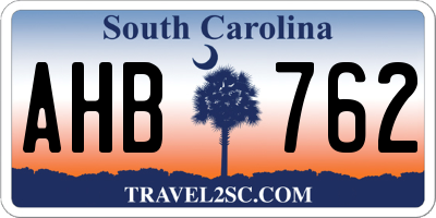 SC license plate AHB762