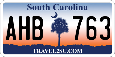 SC license plate AHB763
