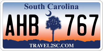 SC license plate AHB767