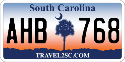 SC license plate AHB768