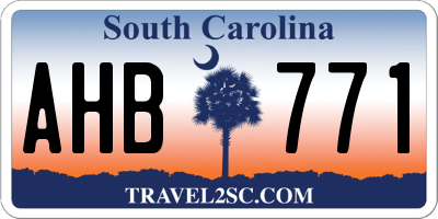 SC license plate AHB771