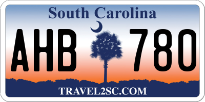 SC license plate AHB780